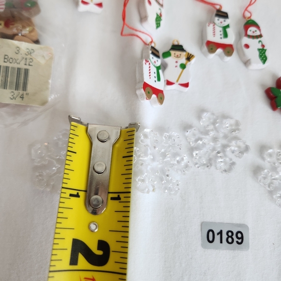 Vintage Minature Hand Painted Wooden Holiday Ornaments Set 29 Pcs Abot 1" - Picture 7 of 7